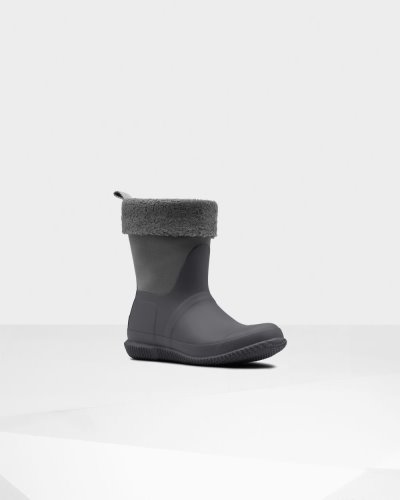 Black / Grey Women's Hunter Insulated Roll Top Sherpa Boot Winter Boots South Africa | EN9SS0X