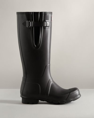 Black Men's Hunter Tall Side Adjustable Rain Boot Adjustable Rain Boots South Africa | 8CR5Z5A