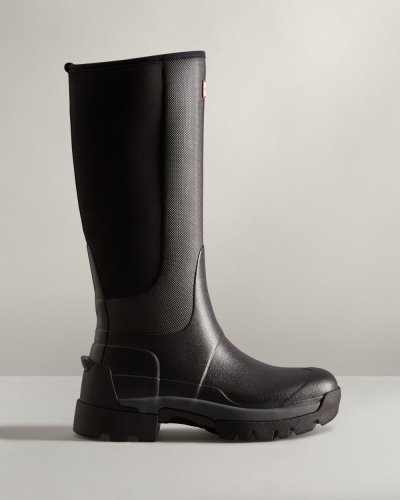 Black Women's Hunter Balmoral Field Hybrid Tall Rain Boot Tall Rain Boots South Africa | VZP3U17