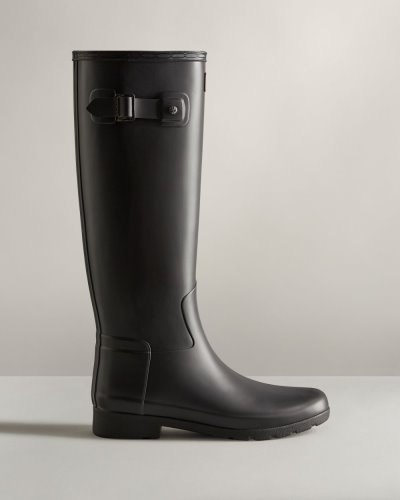 Black Women's Hunter Refined Slim Fit Rain Boot Tall Rain Boots South Africa | CLFAQNY