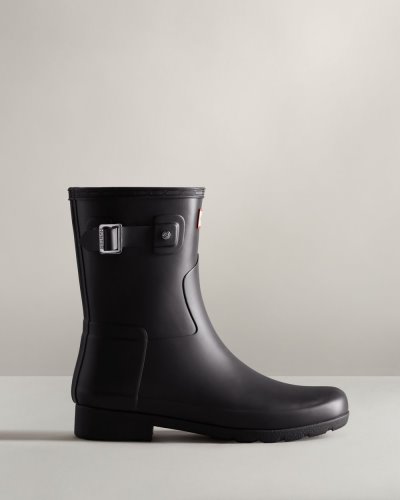 Black Women's Hunter Refined Slim Fit Short Rain Boot Short Rain Boots South Africa | TICVBIP