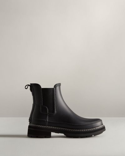 Black Women's Hunter Refined Stitch Detail Chelsea Boot Chelsea Boots South Africa | BUXOEVO