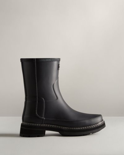 Black Women's Hunter Refined Stitch Detail Short Rain Boot Short Rain Boots South Africa | GGO2KXI