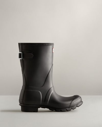 Black Women's Hunter Short Back Adjustable Rain Boot Short Rain Boots South Africa | INCP33V