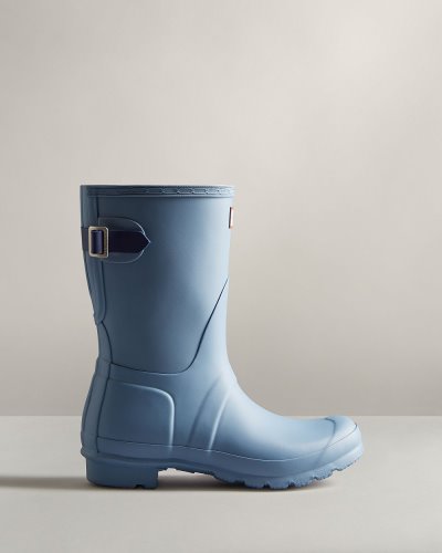 Blue / Blue Women's Hunter Short Back Adjustable Rain Boot Adjustable Rain Boots South Africa | LCIX3LR