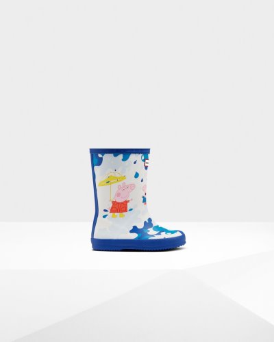 Blue Kids' Hunter First Peppa Pig Muddy Puddles Rain Boot Short Rain Boots South Africa | HPGU2KP