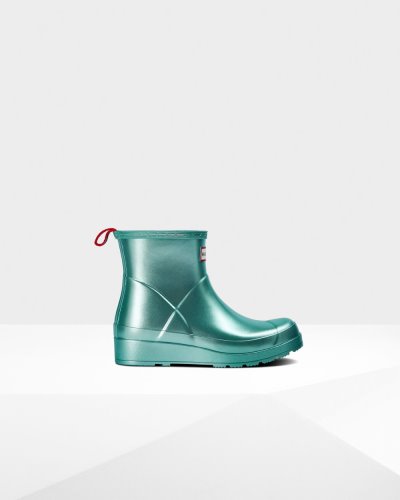 Blue Women's Hunter Play Short Nebula Rain Boot Play Boots South Africa | JX0OS9L