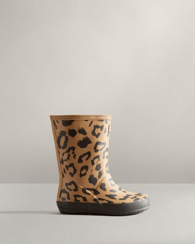 Brown Kids' Hunter First Hybrid Leopard Print Rain Boot Short Rain Boots South Africa | OSXY0XV