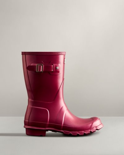 Burgundy Women's Hunter Nebula Short Rain Boot Short Rain Boots South Africa | 7QS3772