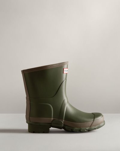 Dark Olive / Brown Women's Hunter Gardener Short Rain Boot Short Rain Boots South Africa | E7LAZ97