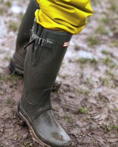 Dark Olive Men's Hunter Balmoral Adjustable 3mm Neoprene Rain Boot Adjustable Rain Boots South Africa | GEIUNJZ