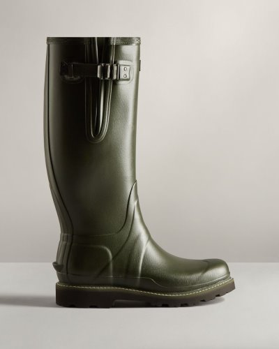 Dark Olive Men's Hunter Balmoral Side Adjustable Rain Boot Adjustable Rain Boots South Africa | 484CLRV