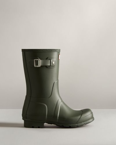 Dark Olive Men's Hunter Original Short Rain Boot Short Rain Boots South Africa | 6GQYF0X