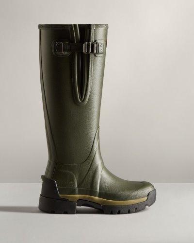 Dark Olive Women's Hunter Balmoral Adjustable 3mm Neoprene Rain Boot Adjustable Rain Boots South Africa | 0V40NXJ