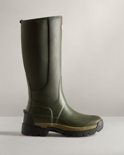 Dark Olive Women's Hunter Balmoral Field Hybrid Tall Rain Boot Tall Rain Boots South Africa | TLAZ3MG