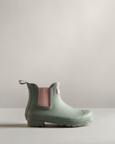 Green / Pink Women's Hunter Original Chelsea Boot Chelsea Boots South Africa | 33CJFPN