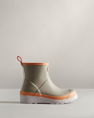 Grey / Coral / White Women's Hunter Play Short Speckle Rain Boot Short Rain Boots South Africa | 6F2JZ4F