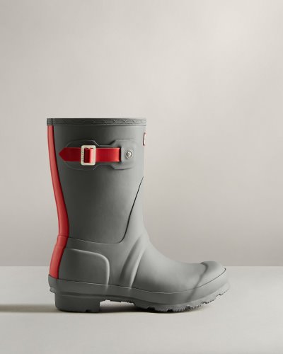 Grey / Red Women's Hunter Short Insulated Rain Boot Short Rain Boots South Africa | 087ICKQ