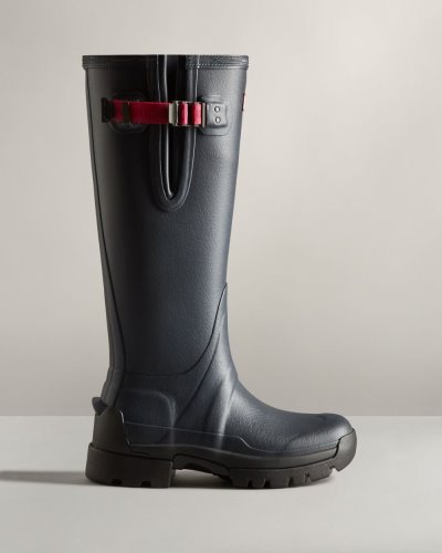 Navy / Red Women's Hunter Balmoral Adjustable 3mm Neoprene Rain Boot Adjustable Rain Boots South Africa | 6WVVBOH