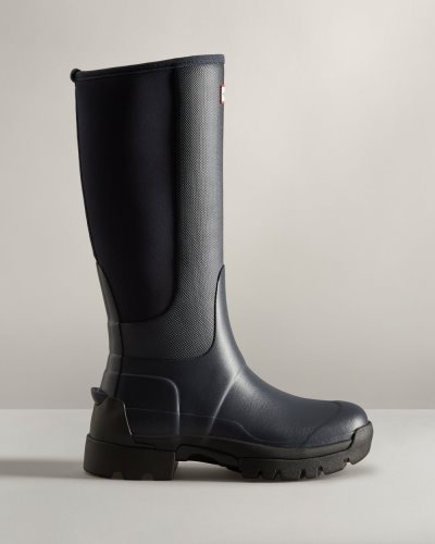 Navy Women's Hunter Balmoral Field Hybrid Tall Rain Boot Tall Rain Boots South Africa | YMW67JU