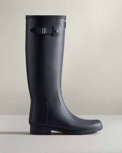 Navy Women's Hunter Refined Slim Fit Tall Rain Boot Tall Rain Boots South Africa | 2WJAVVE