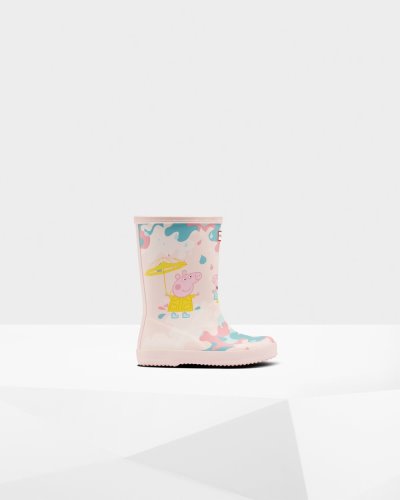 Pink Kids' Hunter First Peppa Pig Muddy Puddles Rain Boot Short Rain Boots South Africa | 2OTGEWU