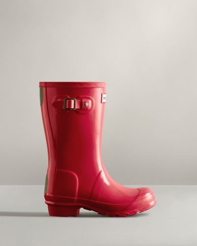 Pink Kids' Hunter Original Gloss Rain Boot Tall Rain Boots South Africa | XQRTULF