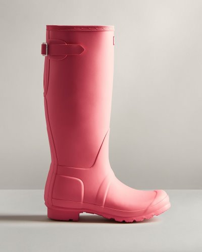 Pink Women's Hunter Tall Back Adjustable Rain Boot Adjustable Rain Boots South Africa | XG3OP1B