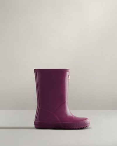 Purple Kids' Hunter Original First Classic Gloss Rain Boot Short Rain Boots South Africa | VLPQELS