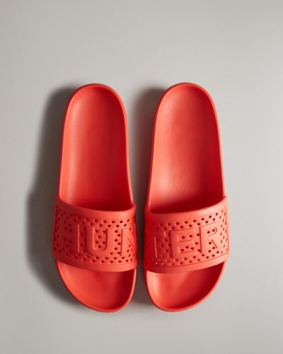 Red Men's Hunter Lightweight Moulded Slides Slides South Africa | P7RFAHU