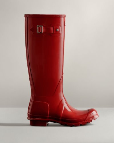 Red Women's Hunter Original Tall Gloss Rain Boot Tall Rain Boots South Africa | W4DNMYR