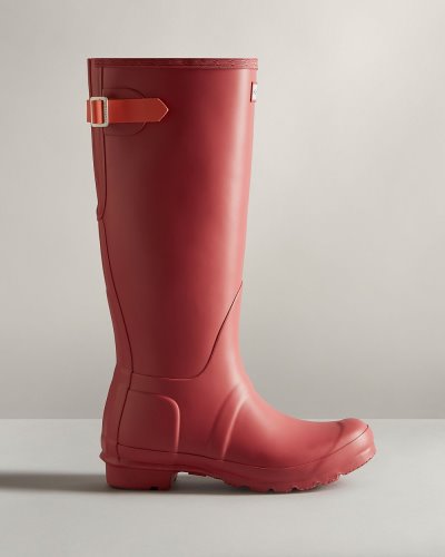 Rose / Orange Women's Hunter Tall Back Adjustable Rain Boot Tall Rain Boots South Africa | 814WO66