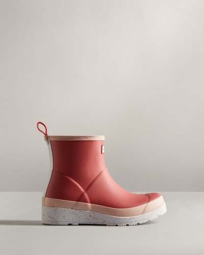 Rose / Pink / White Women's Hunter Play Short Speckle Rain Boot Play Boots South Africa | CV2ME3M