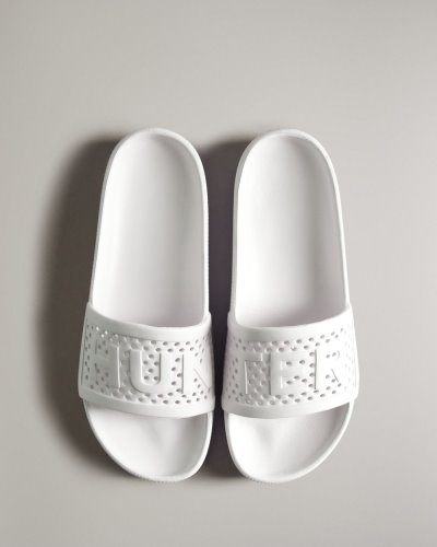 White Women's Hunter Lightweight Moulded Sliders Slides South Africa | QYWVTNH