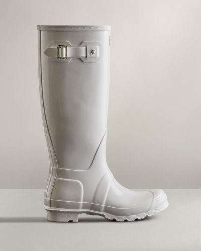 White Women's Hunter Original Tall Gloss Rain Boot Tall Rain Boots South Africa | 6MK2YYO