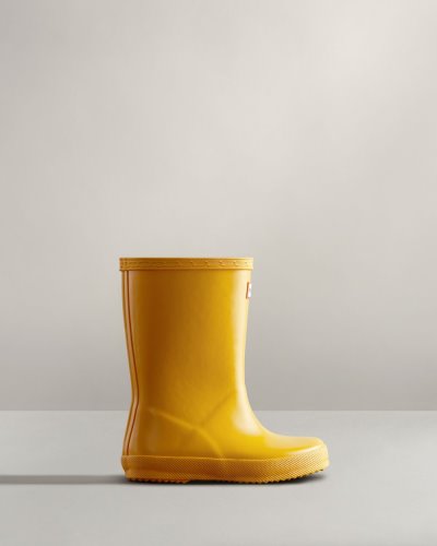 Yellow Kids' Hunter Original First Classic Gloss Rain Boot Short Rain Boots South Africa | 17AE20H