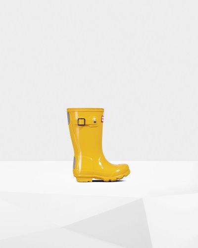 Yellow Kids' Hunter Original Gloss Rain Boot Short Rain Boots South Africa | ZJ8BNMY