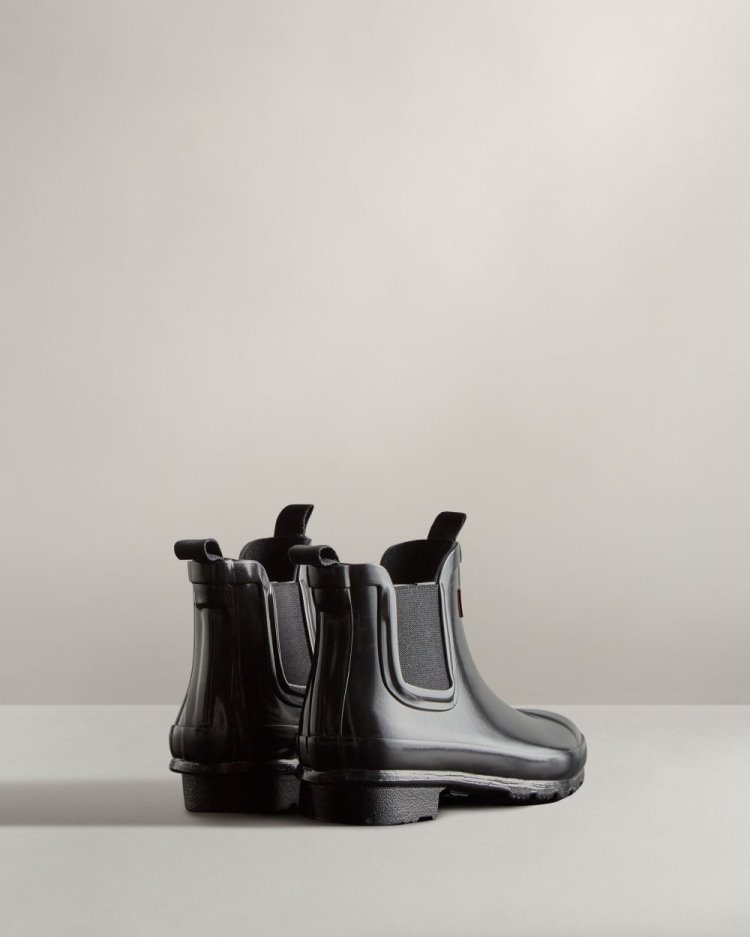 Black Kids' Hunter Gloss Chelsea Boot Chelsea Boots South Africa | XYLWGN1