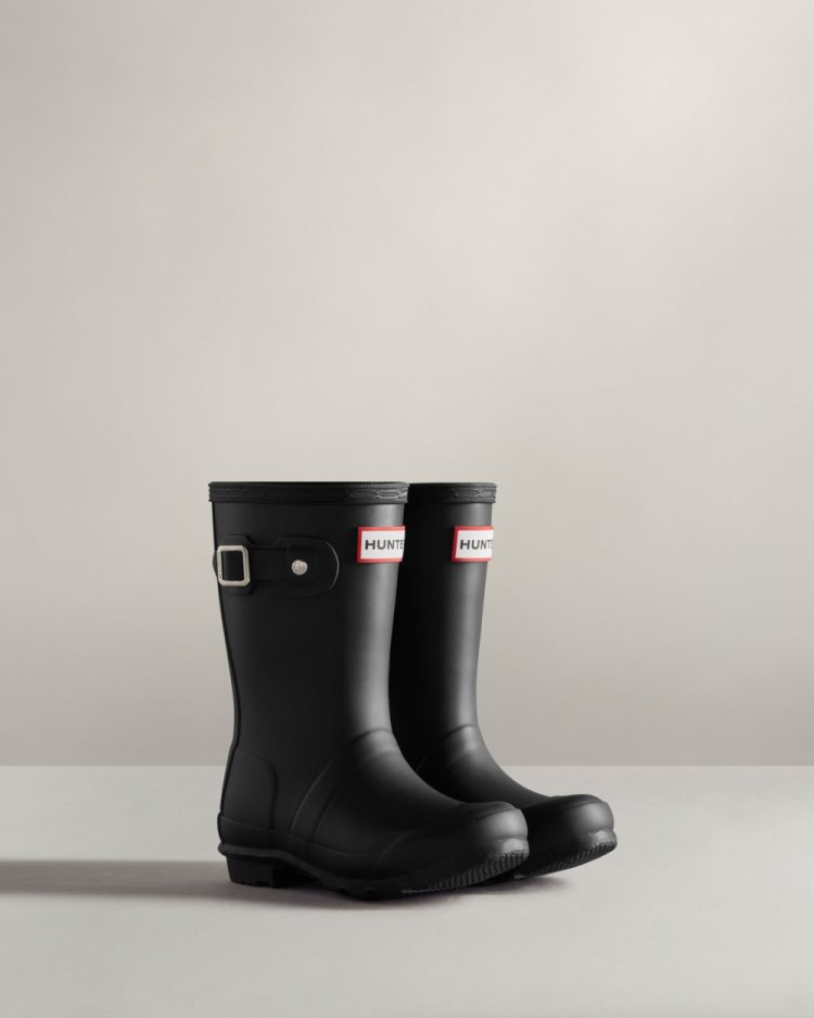 Black Kids' Hunter Original Rain Boot Short Rain Boots South Africa | 57EUX68