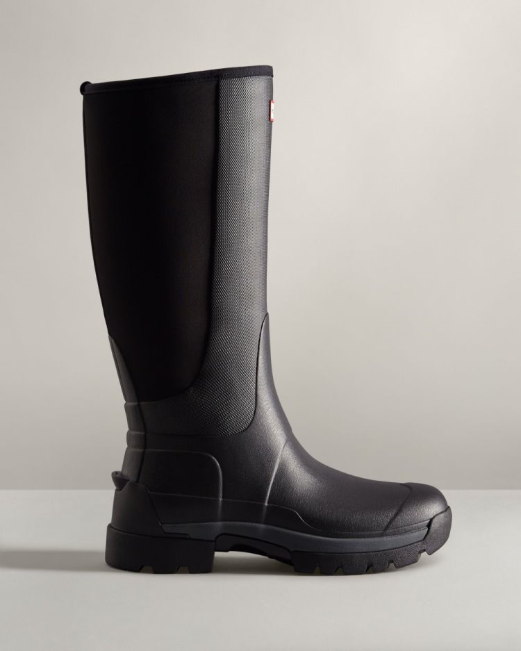 Black Men\'s Hunter Balmoral Field Hybrid Tall Rain Boot Tall Rain Boots South Africa | 2WKY5JQ