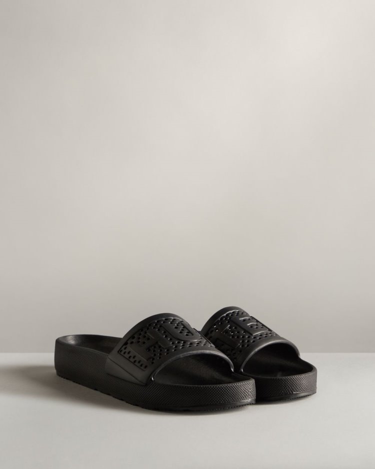 Black Men's Hunter Lightweight Moulded Slides Slides South Africa | VXCJ9TA