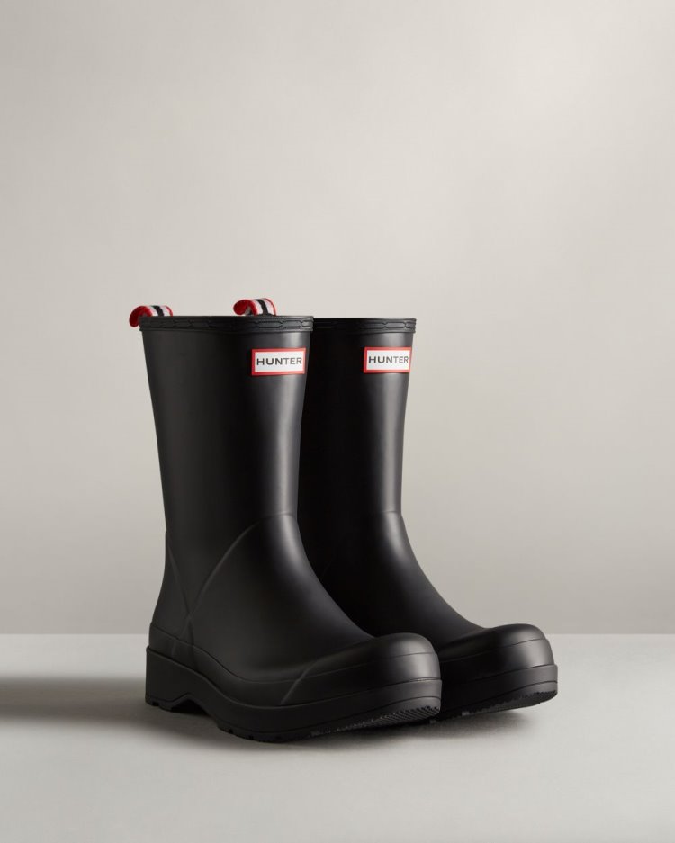 Black Men's Hunter Play Mid-Height Rain Boot Play Boots South Africa | GPPBXJ2