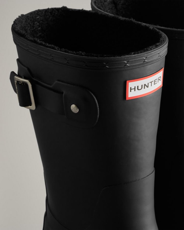 Black Men's Hunter Short Insulated Rain Boot Short Rain Boots South Africa | SIANSSE