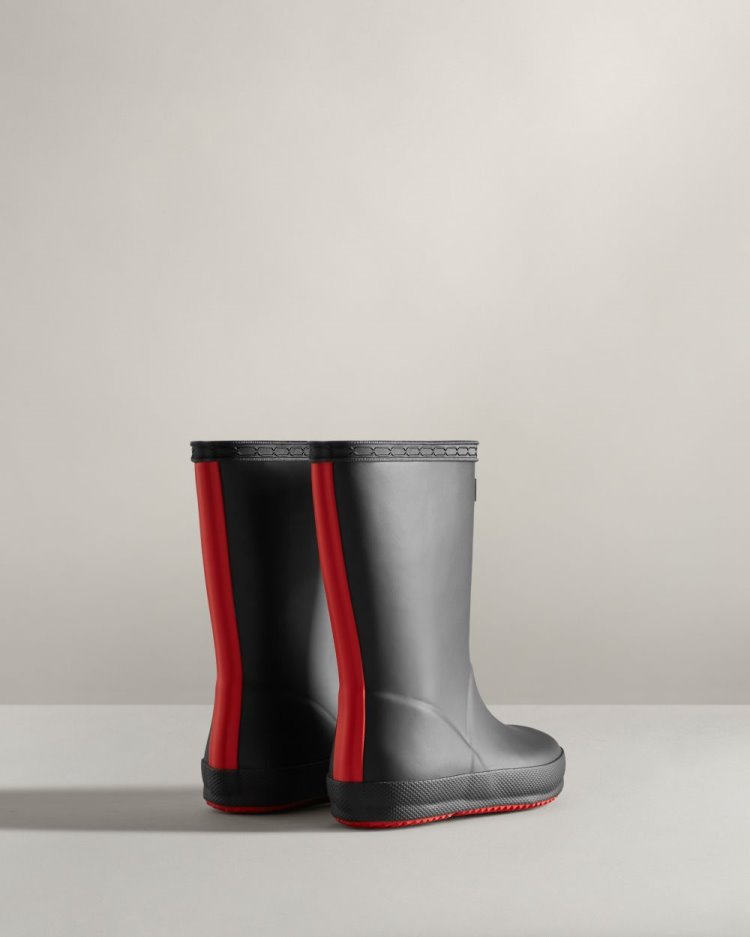 Black / Red Kids' Hunter First Classic Insulated Rain Boot Short Rain Boots South Africa | 4N3Y20R