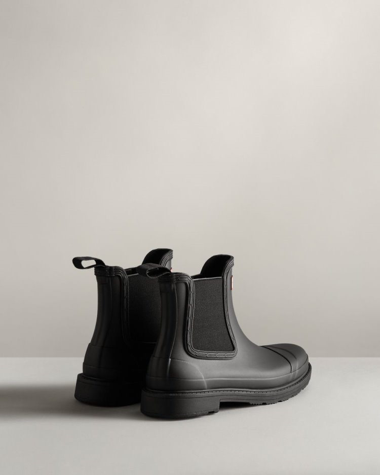 Black Women's Hunter Commando Chelsea Boot Chelsea Boots South Africa | NKZEDJR