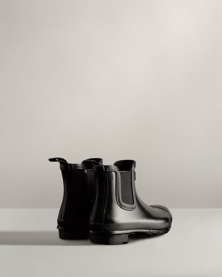 Black Women's Hunter Original Gloss Chelsea Boot Chelsea Boots South Africa | FFJU7SV