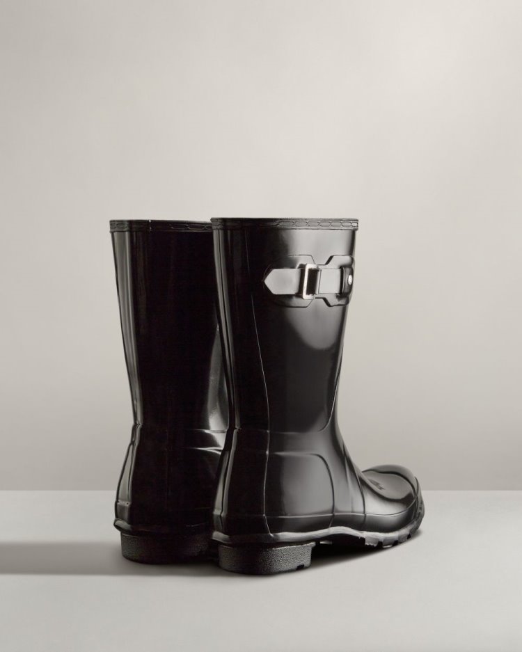 Black Women's Hunter Original Short Gloss Rain Boot Short Rain Boots South Africa | XB3LG38