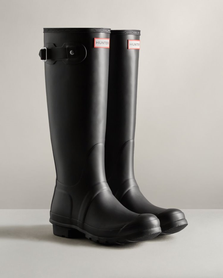 Black Women's Hunter Original Tall Rain Boot Tall Rain Boots South Africa | XMSJ0OG