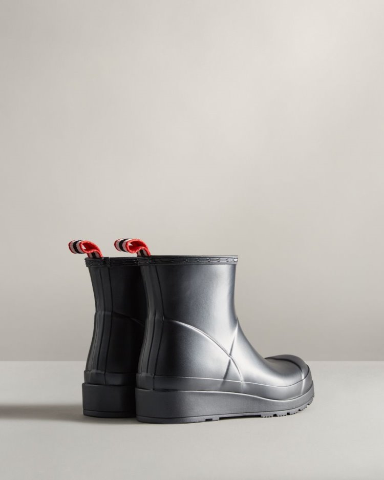 Black Women's Hunter Play Short Pearlized Rain Boot Short Rain Boots South Africa | 8BSF78V