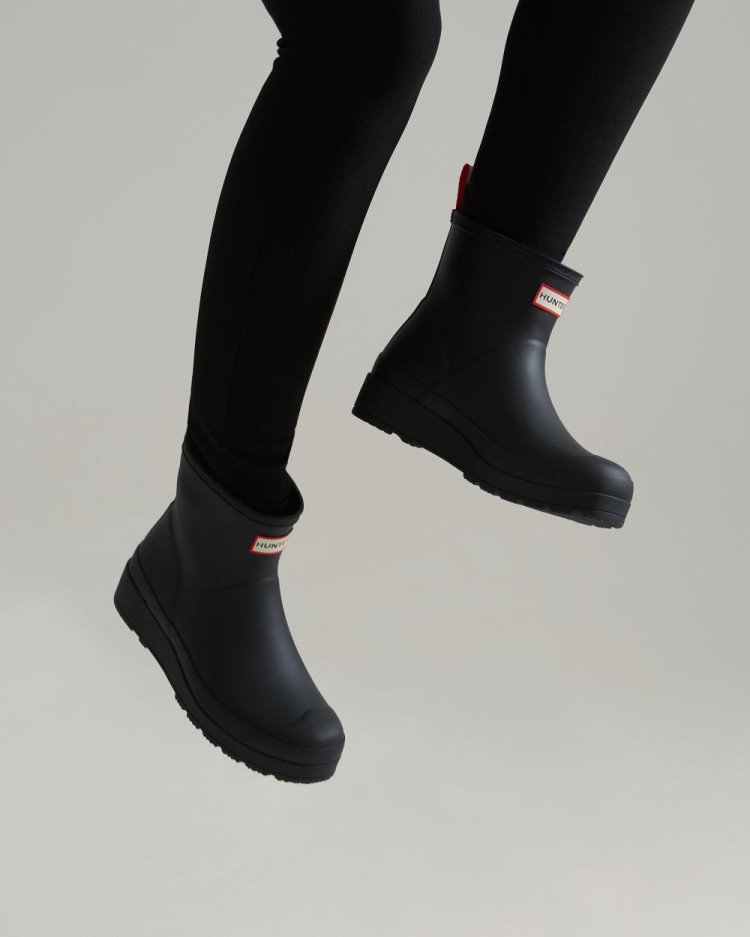 Black Women's Hunter Play Short Rain Boot Short Rain Boots South Africa | 1567EY9